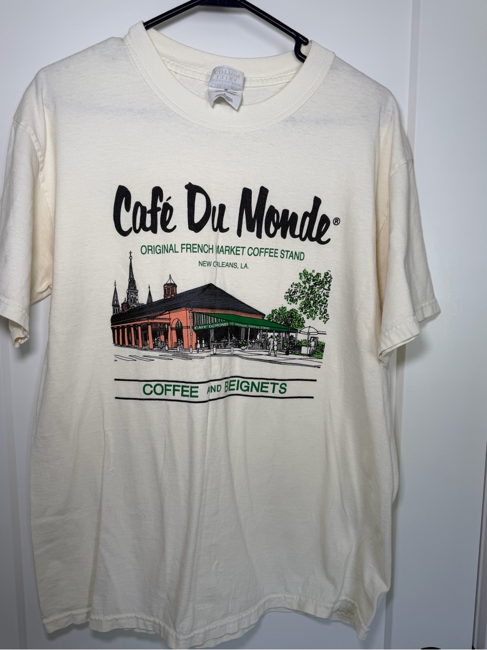 Vintage-style Café Du Monde graphic t-shirt
